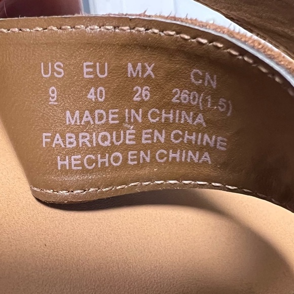 American Eagle Womens Brown Suede Open Toe Buckle Ankle Strap Platform Sz 9 - Picture 5 of 10